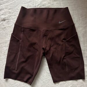 Nike Maroon Brown Universa 8” Biker Shorts